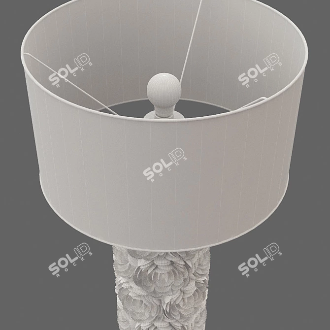 Coastal Elegance: Shell Table Lamp 3D model image 2