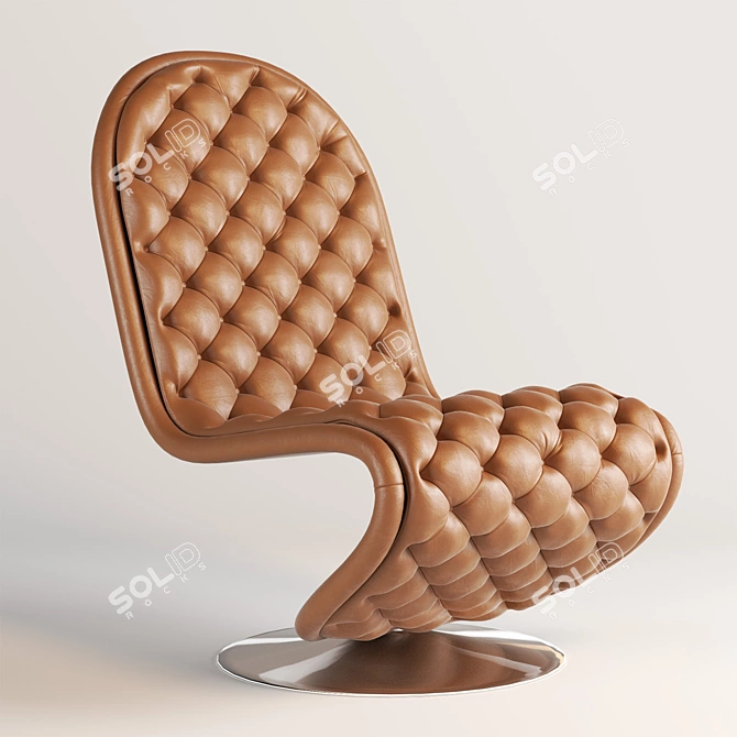 Verner Panton Lounge Deluxe: Stylish Comfort 3D model image 2