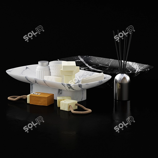 Marble Bathroom Set 3D model image 2