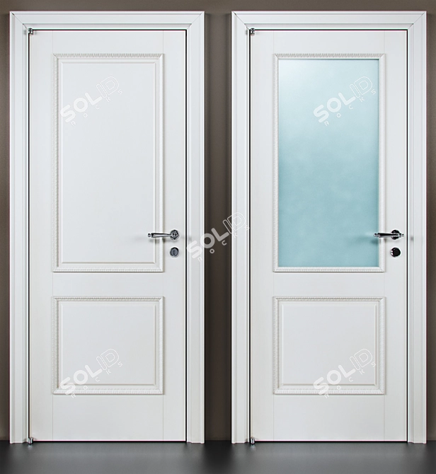 Premium Barausse Doors - Corona and Vray Materials 3D model image 2