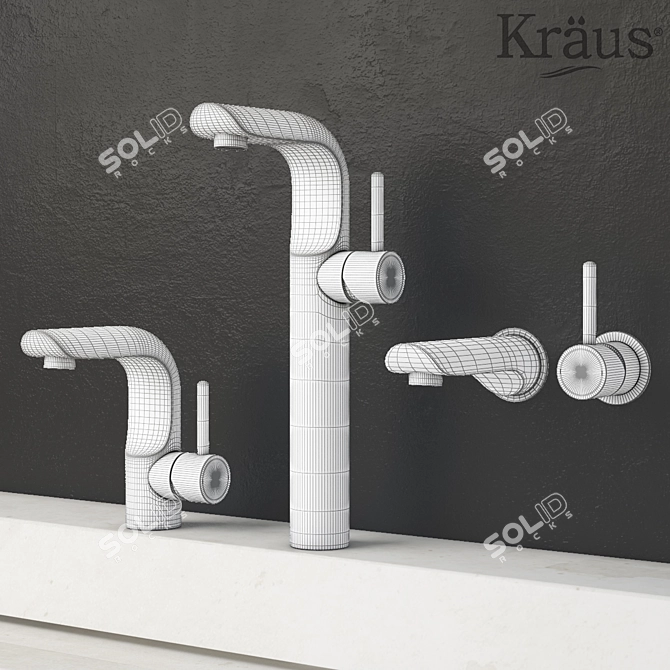 Kraus Icon Collection: Stylish Bathroom Mixers 3D model image 2