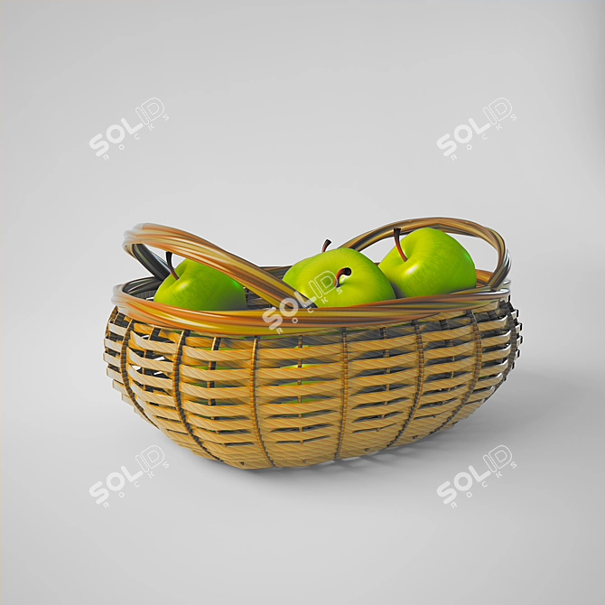 Apple Harvest Basket 3D model image 1