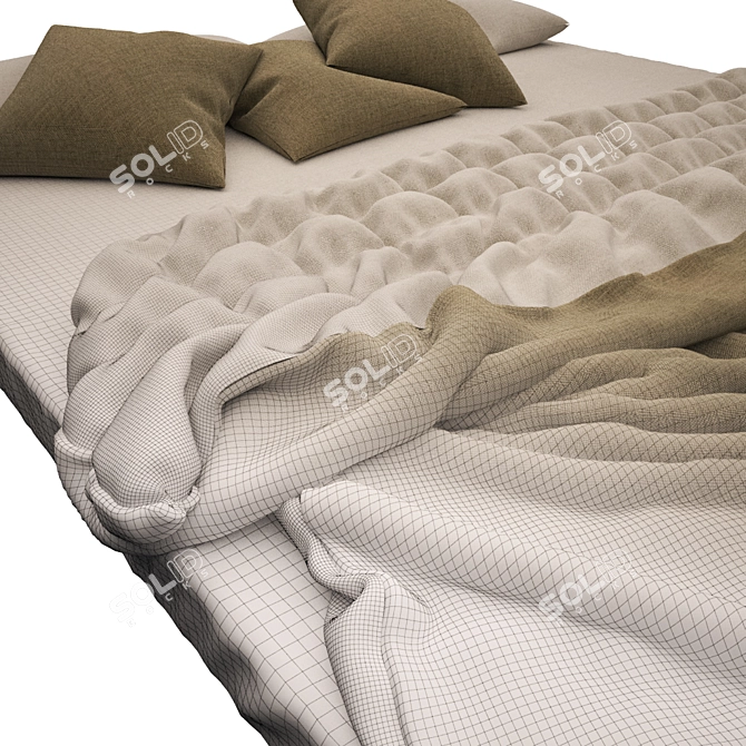 Sackcloth Bedding: Unique Designs 3D model image 3