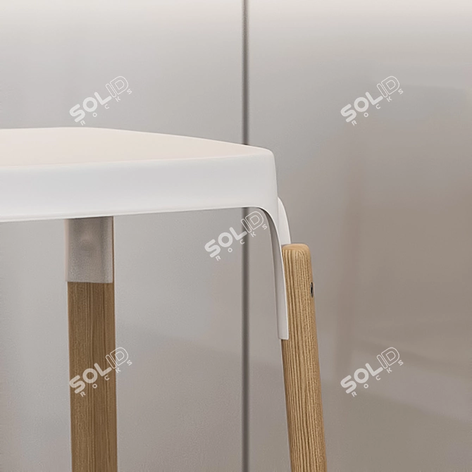 Steelwood Stool: Versatile Seating with Timeless Charm 3D model image 2