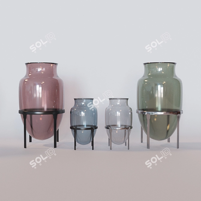 Elegant Irona Decor Vase 3D model image 1