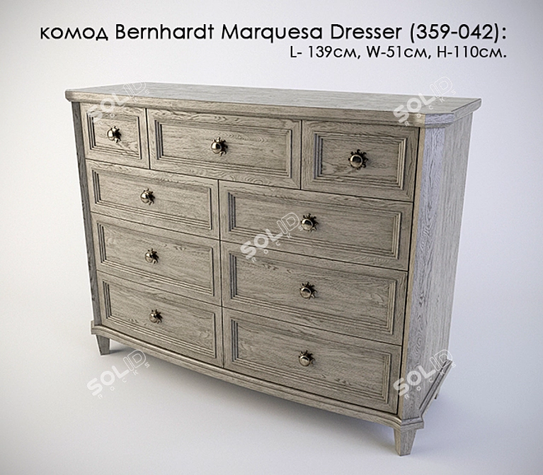 Elegant Bernhardt Marquesa Dresser 3D model image 1