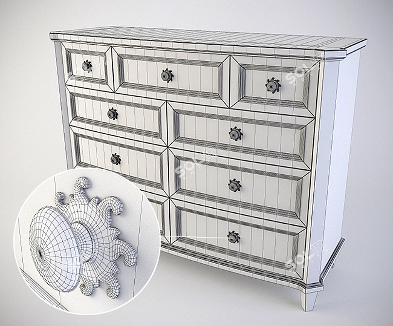 Elegant Bernhardt Marquesa Dresser 3D model image 2