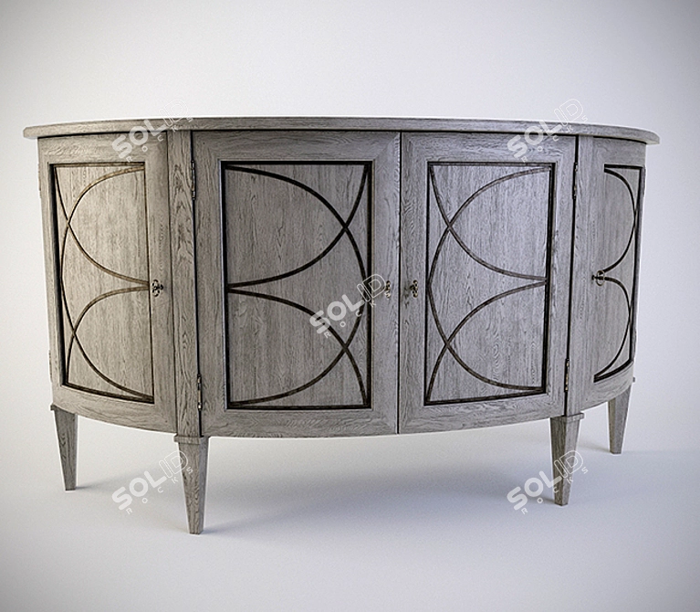 Elegant Bernhardt Marquesa Sideboard 3D model image 2
