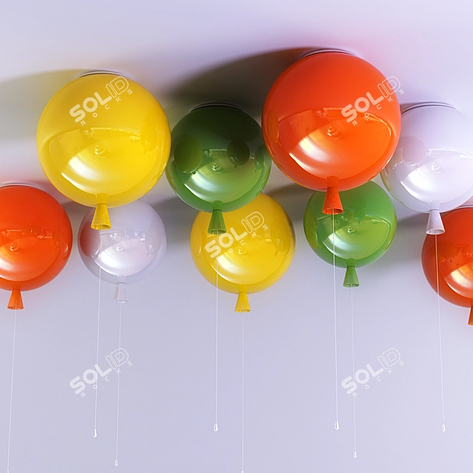 Whimsical Balloon Chandelier 3D model image 1