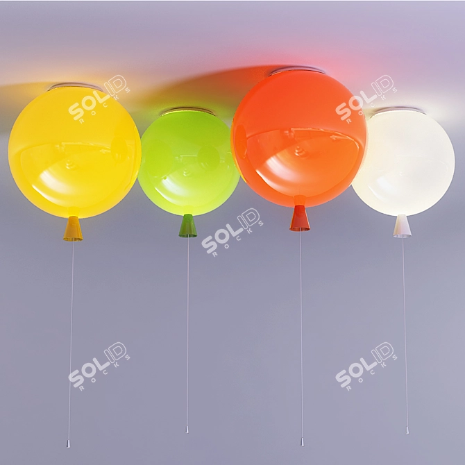 Whimsical Balloon Chandelier 3D model image 2