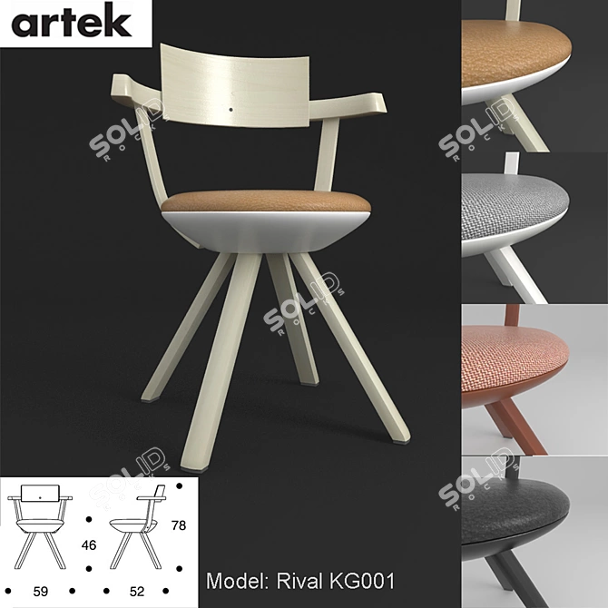 Contemporary Birch Chair by Konstantin Grcic 3D model image 1