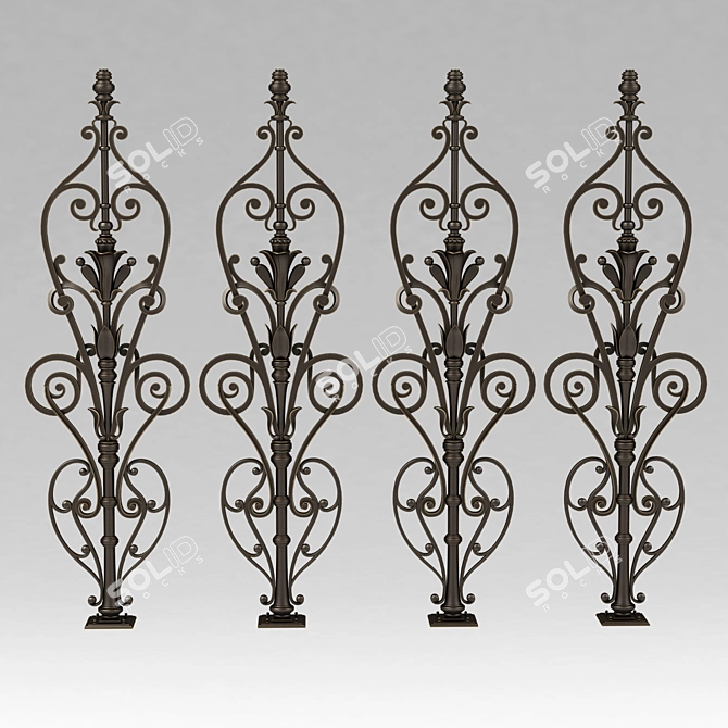 Elegant Forged Baluster 3D model image 2