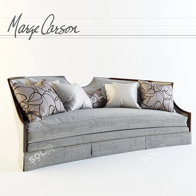 Marge Carson Luna: Glamourous Luxury Sofa 3D model image 2