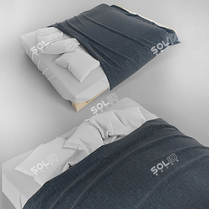 Modern Loft Bed with High-Quality Design 3D model image 2