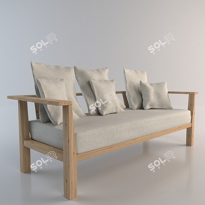 Gervasoni InOut Sofa: Stylish Outdoor Comfort 3D model image 1
