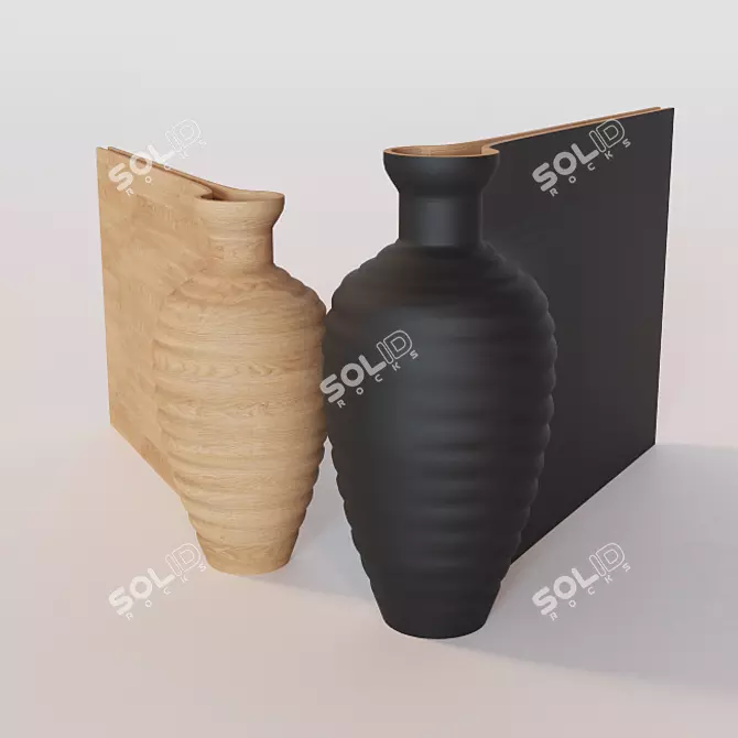 Elegant Wooden Vases: The Wish List 3D model image 1