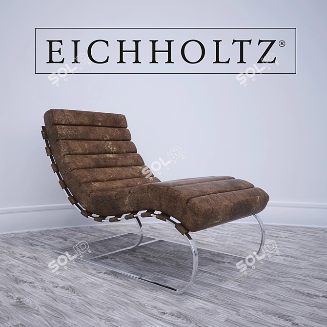 Vintage Leather Dobbs Chair 3D model image 1