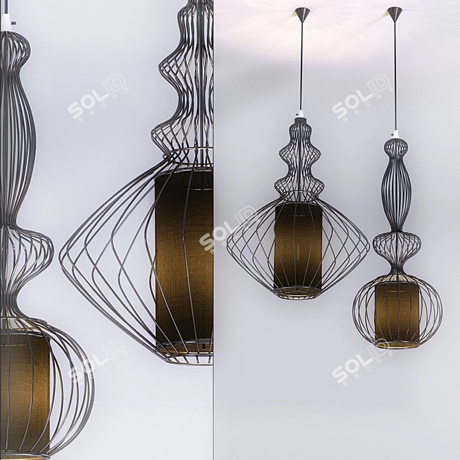 Wire Chandeliers: Modern and Minimalistic 3D model image 1