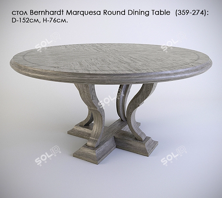 Elegant Marquesa Round Dining Table 3D model image 1