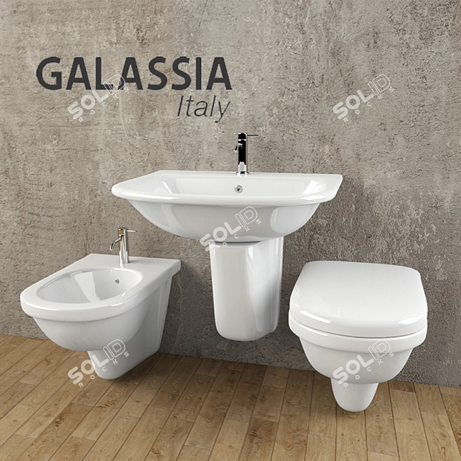 Galassia PIUMA: Compact Bathroom Set 3D model image 1