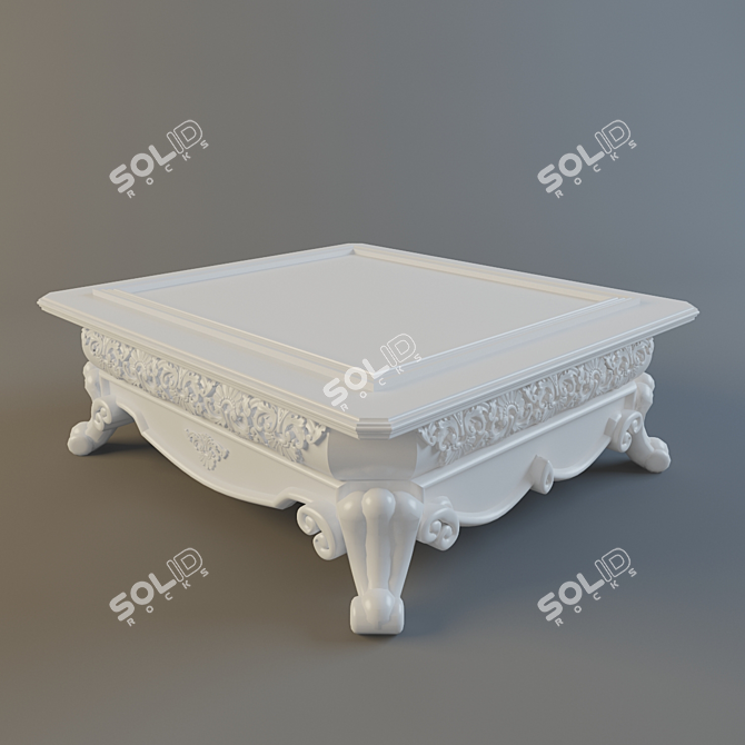 Elegant Vintage Coffee Table 3D model image 1