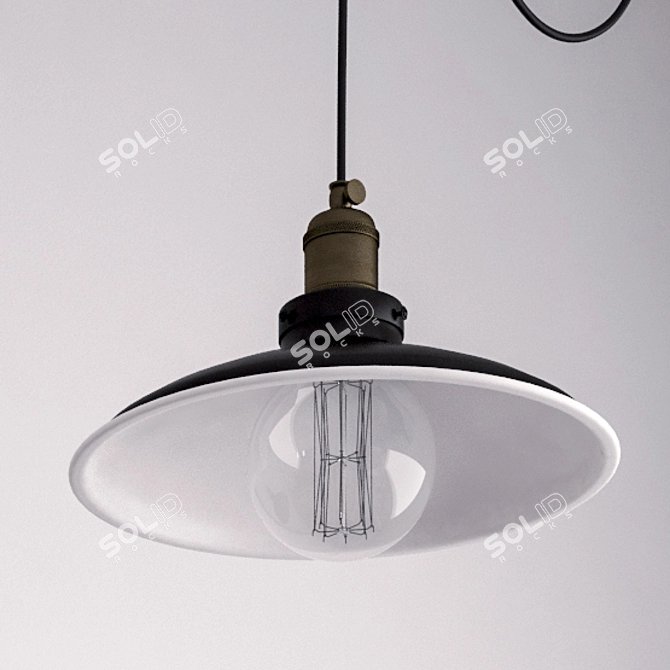 Elegant Brass Pendant Lamp 3D model image 2