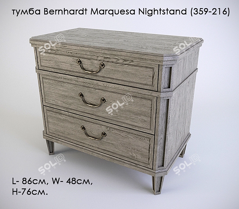 Stylish Bernhardt Marquesa Nightstand 3D model image 1
