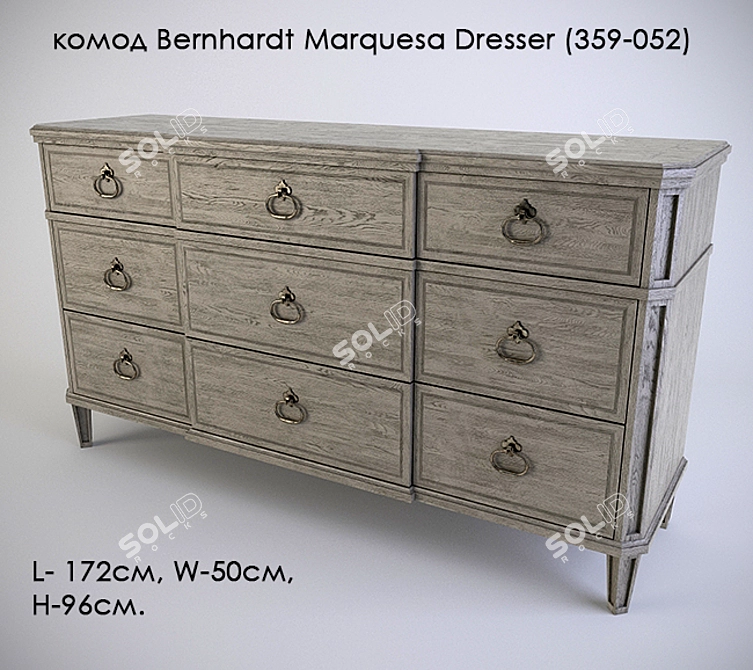 Elegant Bernhardt Marquesa Dresser 3D model image 1