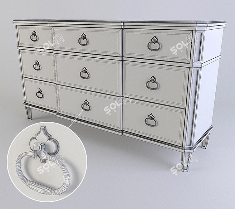 Elegant Bernhardt Marquesa Dresser 3D model image 2