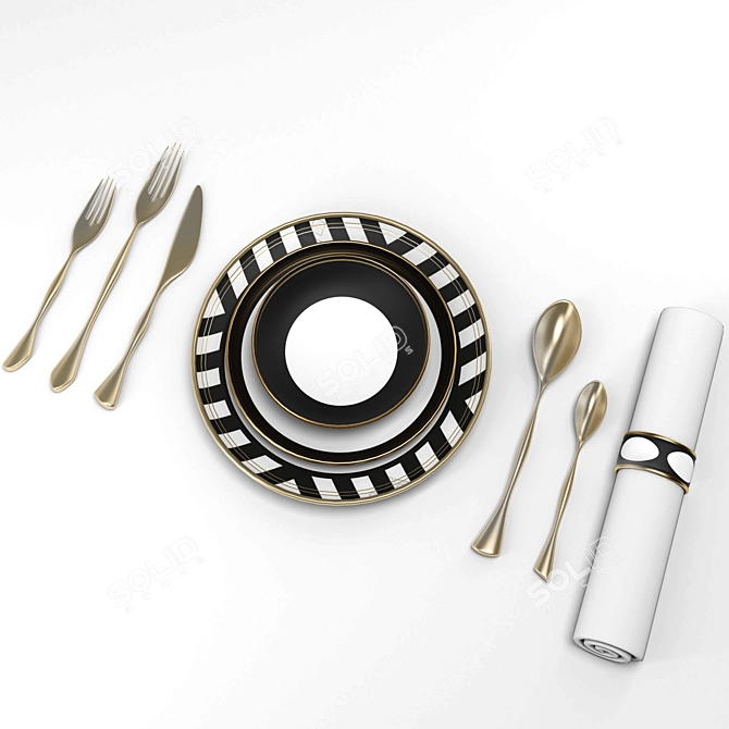 Exquisite Dining: Design Dinnerware Set 3D model image 2