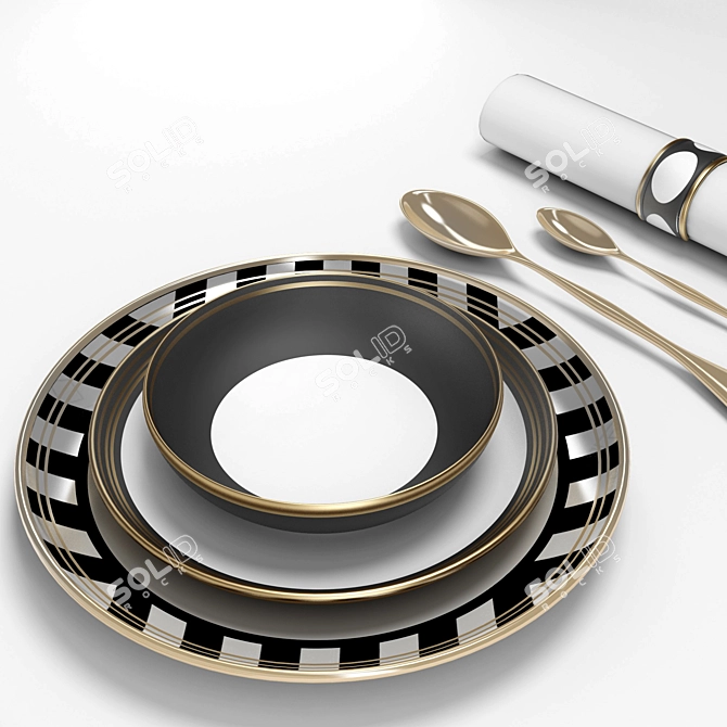 Exquisite Dining: Design Dinnerware Set 3D model image 3