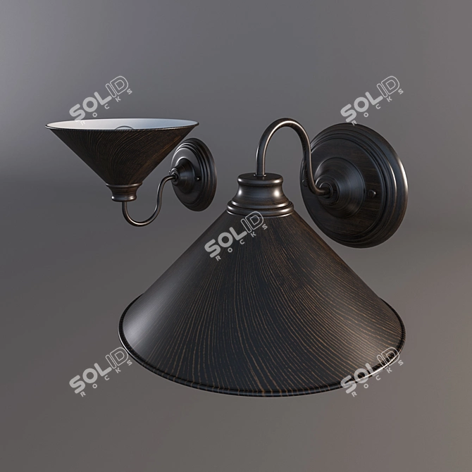 Elegant Bronze Cone Pendant 3D model image 1