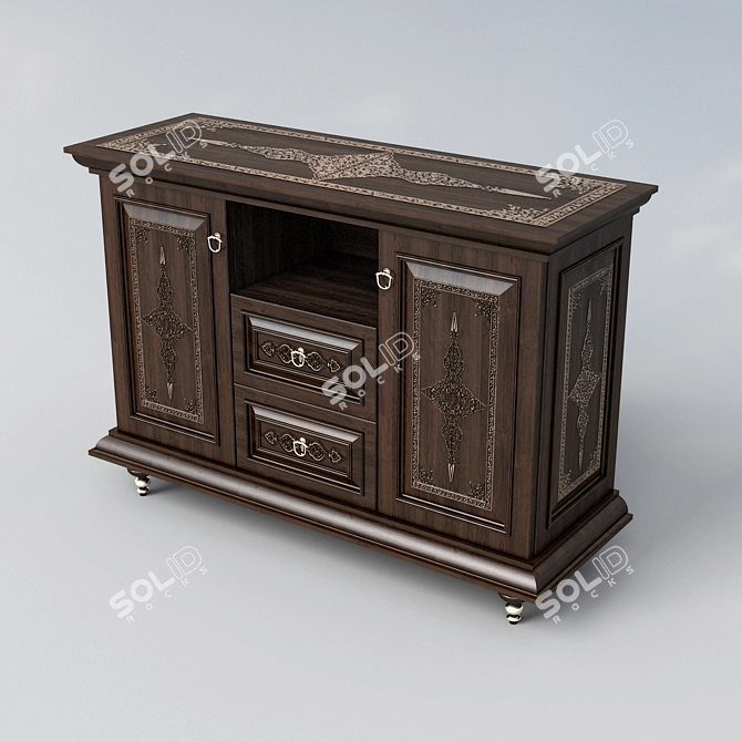 Elegant East Style Chest 3D model image 1