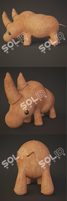 Stylish Leather Rhino 3D model image 1