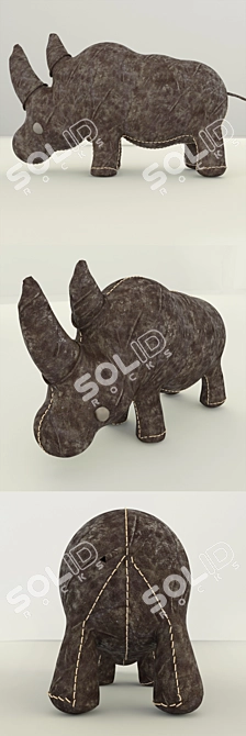 Stylish Leather Rhino 3D model image 2