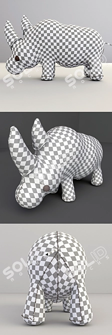 Stylish Leather Rhino 3D model image 3