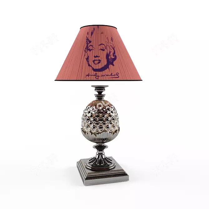 Classic Carved Table Lamp 3D model image 1