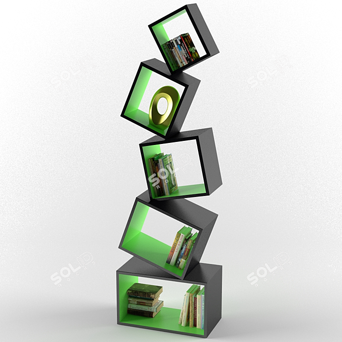 Versatile Wood and Plastic Book Shelf 3D model image 1