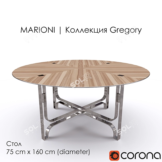 Marioni Gregory Round Dining Table 3D model image 1