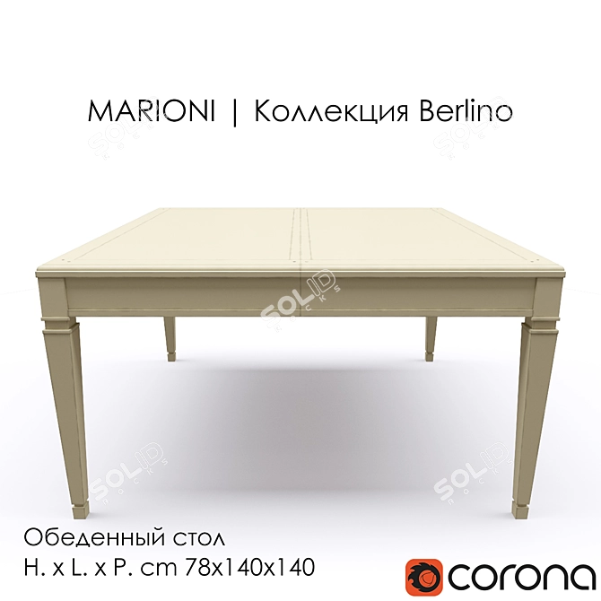 Marioni BERLINO Dining Table 3D model image 1