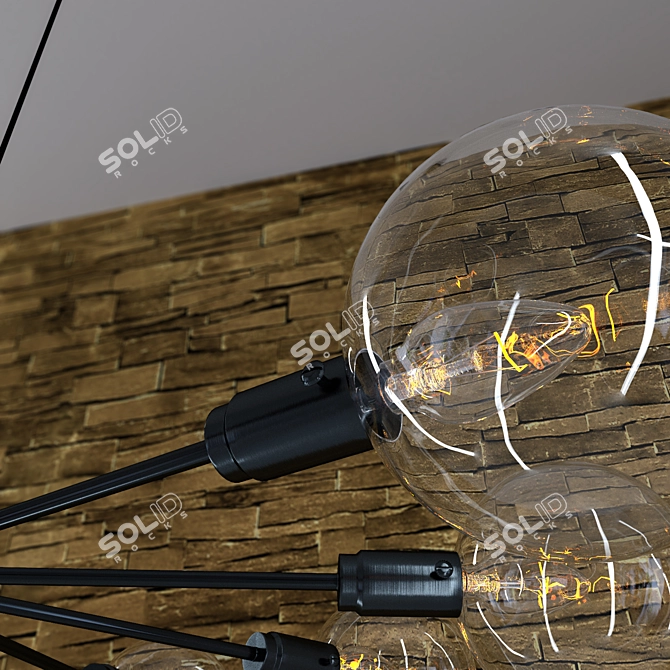 Title: Mid Century Orb Chandelier - Elegance Illuminated 3D model image 3