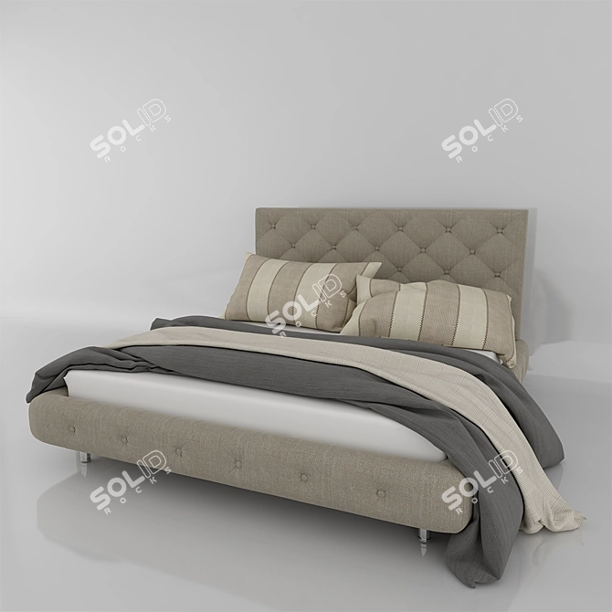 TurboSmooth Bed Cover: Perfect for Luxurious Bedding! 3D model image 1