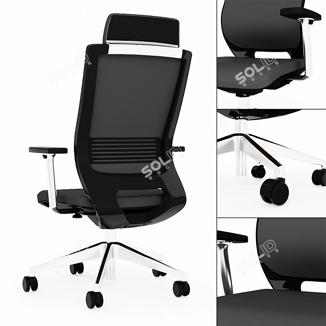 Modern Mesh Office Chair 3D model image 2