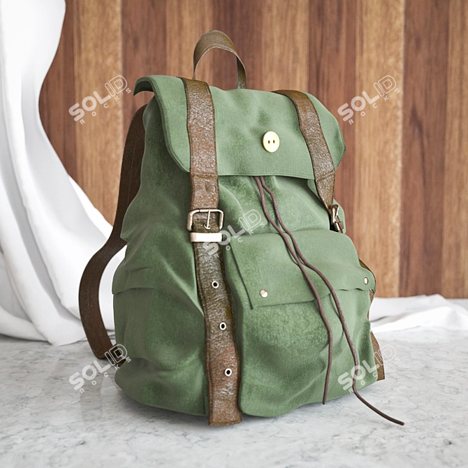 Retro Rucksack - 246 196 Poly Count 3D model image 2