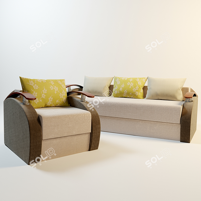 "Quebec" Sofa by Pan Divan 3D model image 1