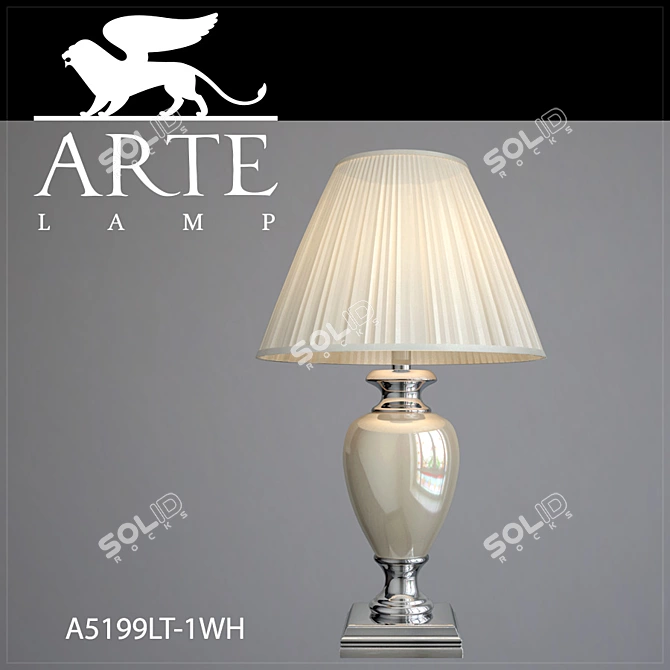 Sleek Modern White Table Lamp 3D model image 1