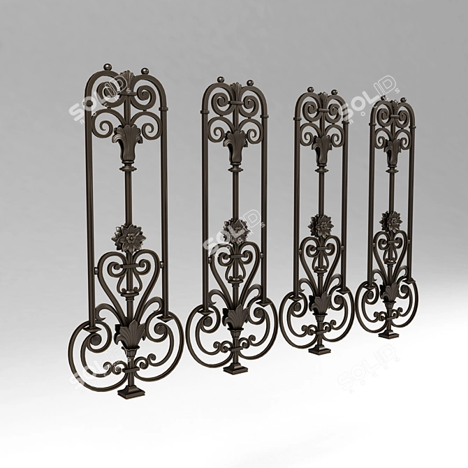 Handcrafted Forged Baluster 3D model image 1