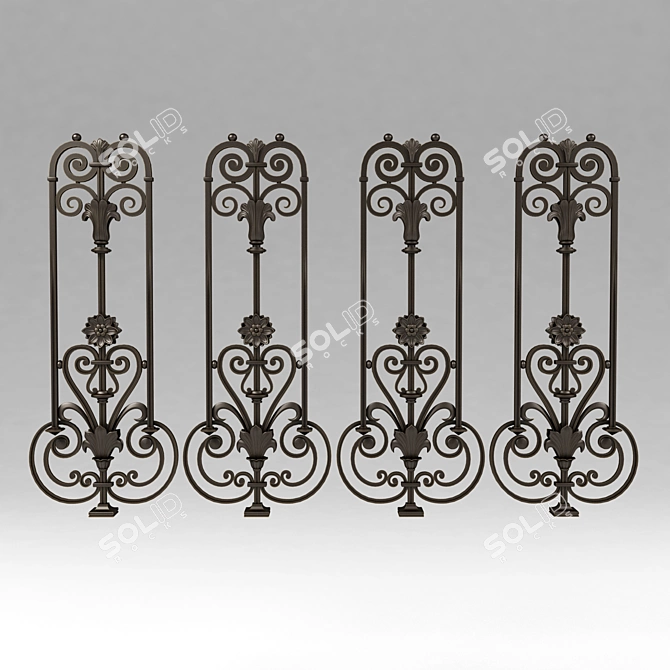 Handcrafted Forged Baluster 3D model image 2