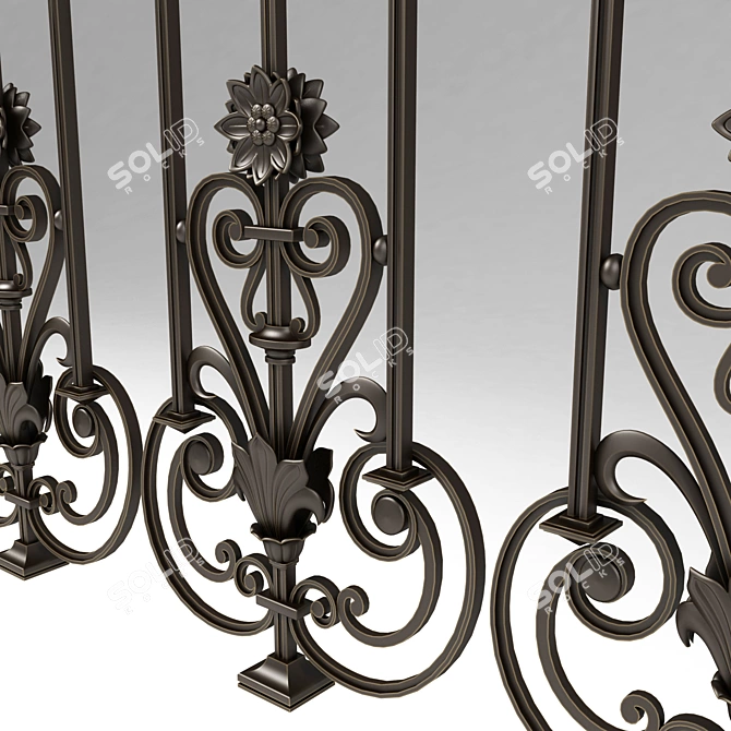 Handcrafted Forged Baluster 3D model image 3