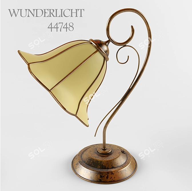  WUNDERLICHT 44748 - German-Made Metal and Glass Ceiling Light 3D model image 1